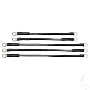Battery Cable SET, Includes (3) 12" (2) 9" 6 gauge, Yamaha G14/G16 36V 94+